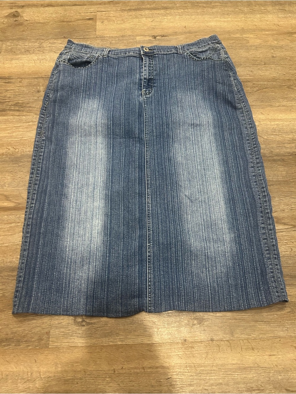 Vintage Y2K Defuze Women’s Size 20 Blue Denim Midi Skirt